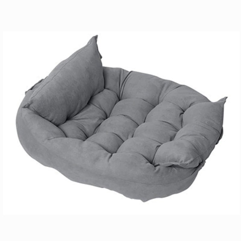 Plush Dog Bed Luxury Pet Lounge Grey