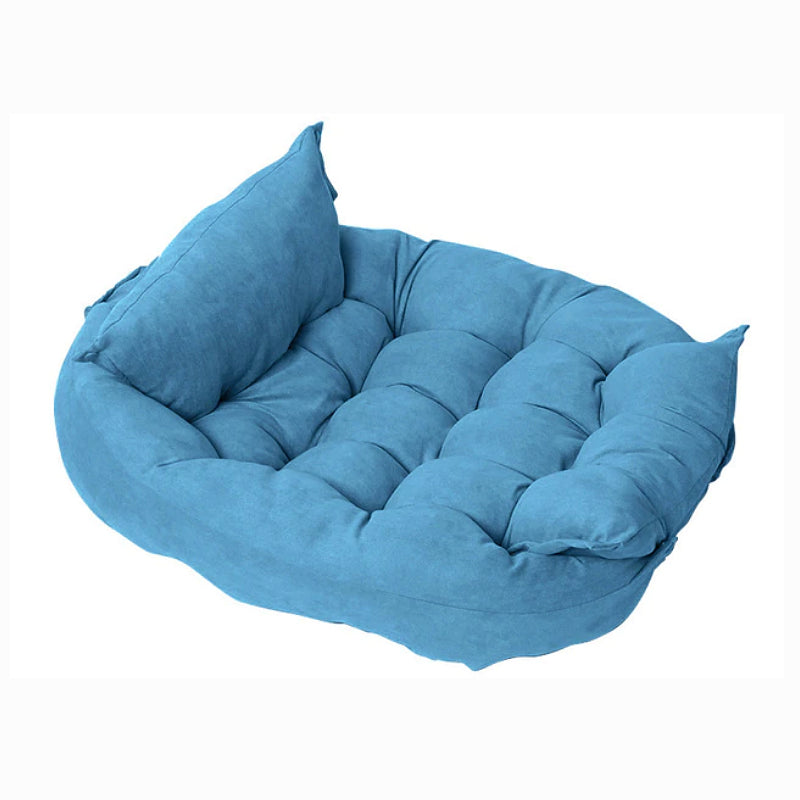Plush Dog Bed Luxury Pet Lounge Blue
