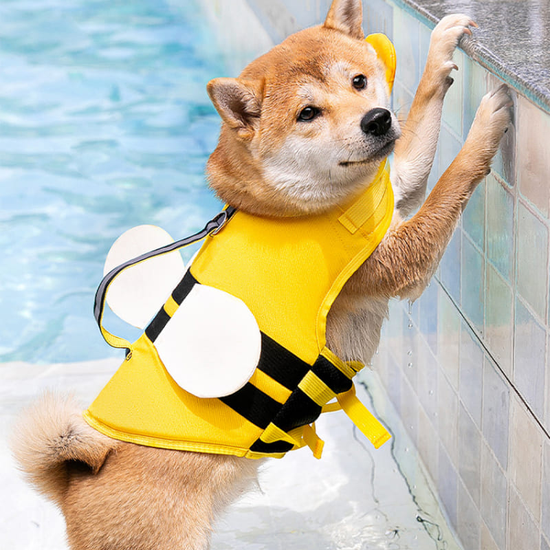 Swimming Dog Life Jacket Bee